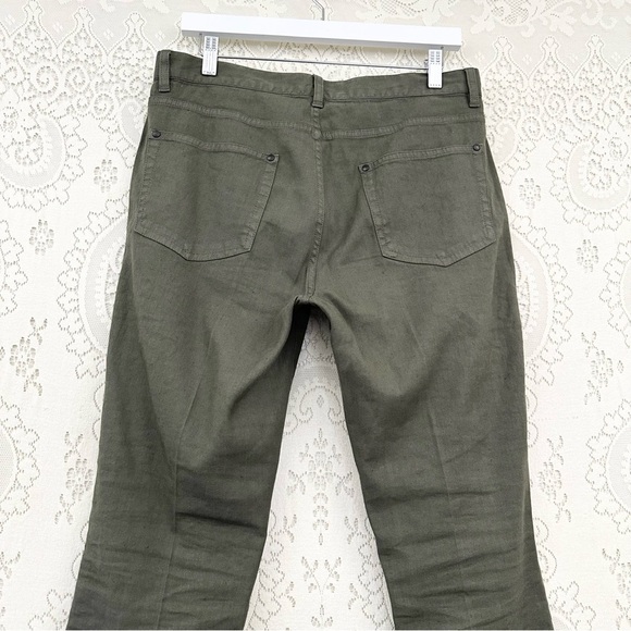 John Varvatos Linen Blend Army Green Pants - Picture 7 of 13